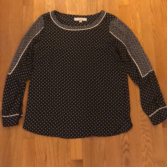 LOFT Tops - Black and Tan LOFT top